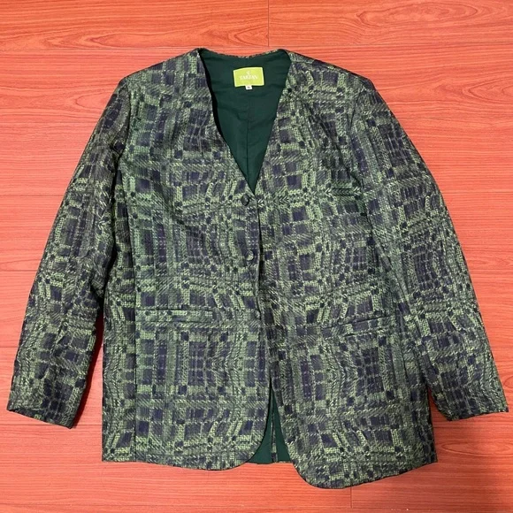 Green Patterned Blazer - Picture 1 of 2